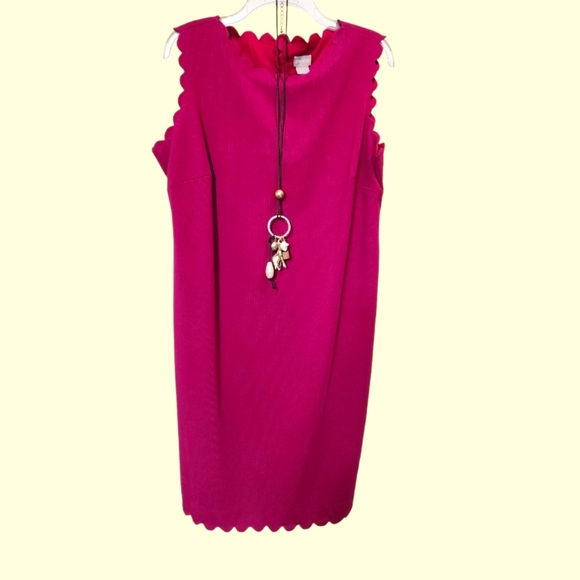 Chico's Dresses & Skirts - NWT Elegant Chico’s Fuchsia Pink Sleeveless Scalloped Dress